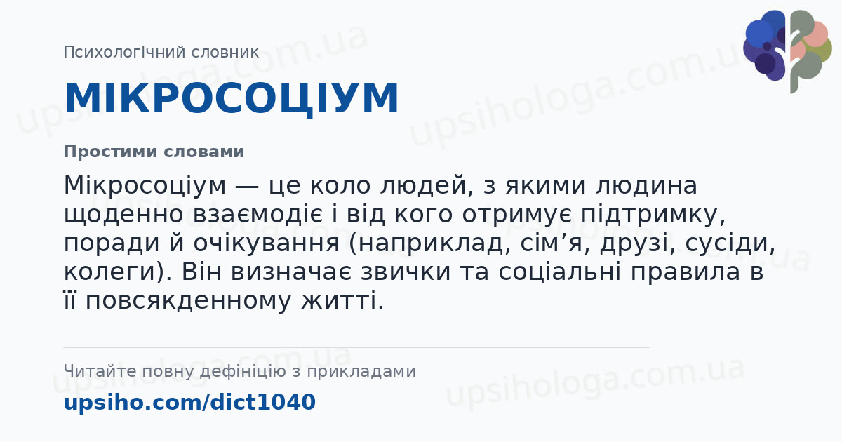 МІКРОСОЦІУМ — Простими словами