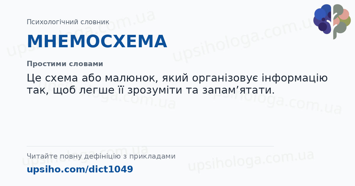 МНЕМОСХЕМА — Простими словами