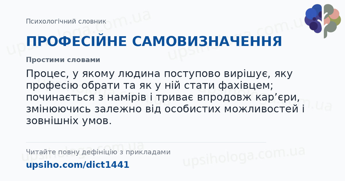 ПРОФЕСІЙНЕ САМОВИЗНАЧЕННЯ — Простими словами