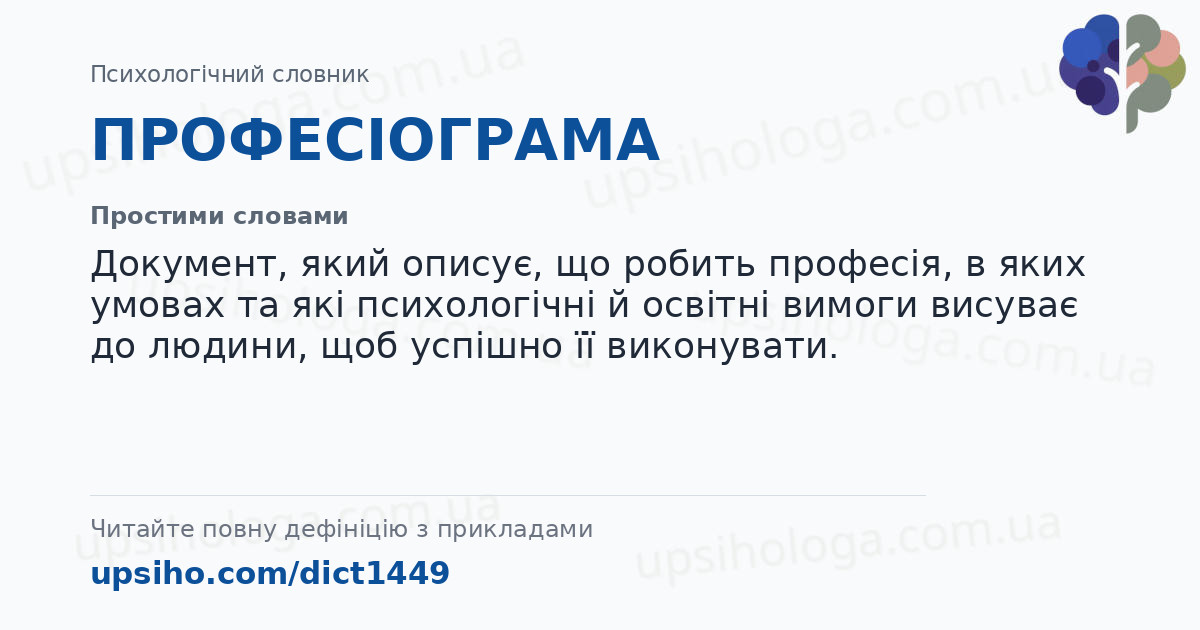 ПРОФЕСІОГРАМА — Простими словами