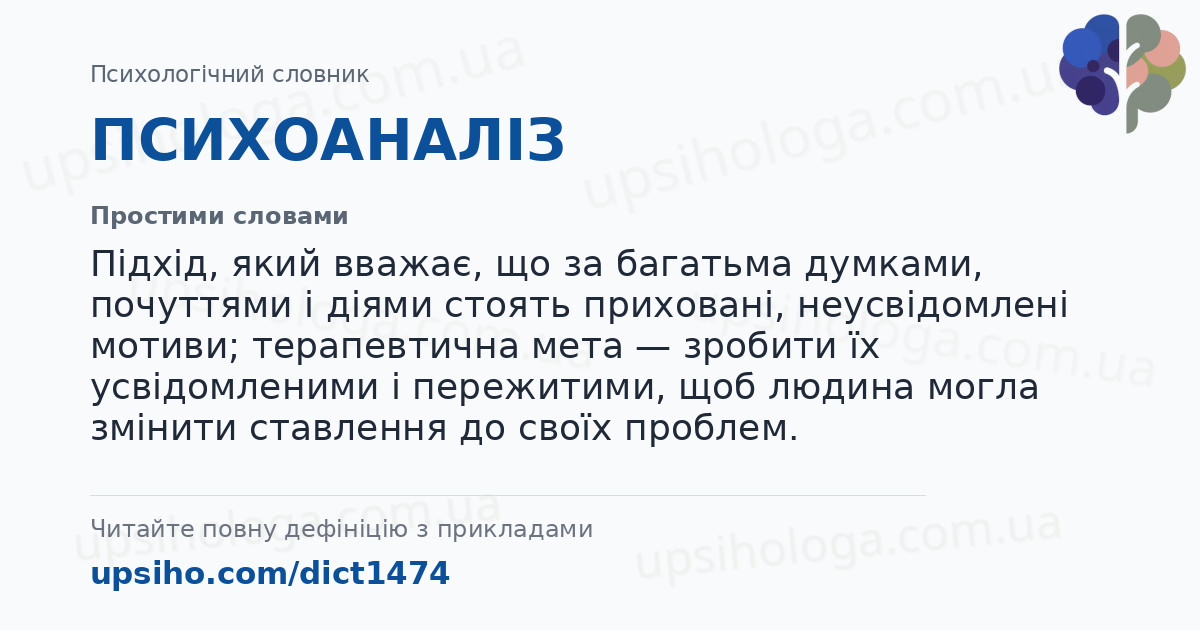 ПСИХОАНАЛІЗ — Простими словами