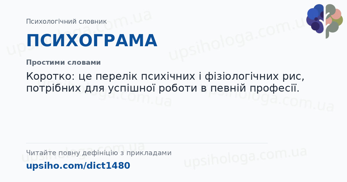 ПСИХОГРАМА — Простими словами