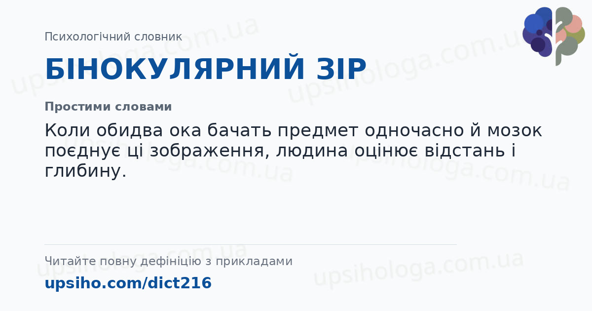БІНОКУЛЯРНИЙ ЗІР — Простими словами