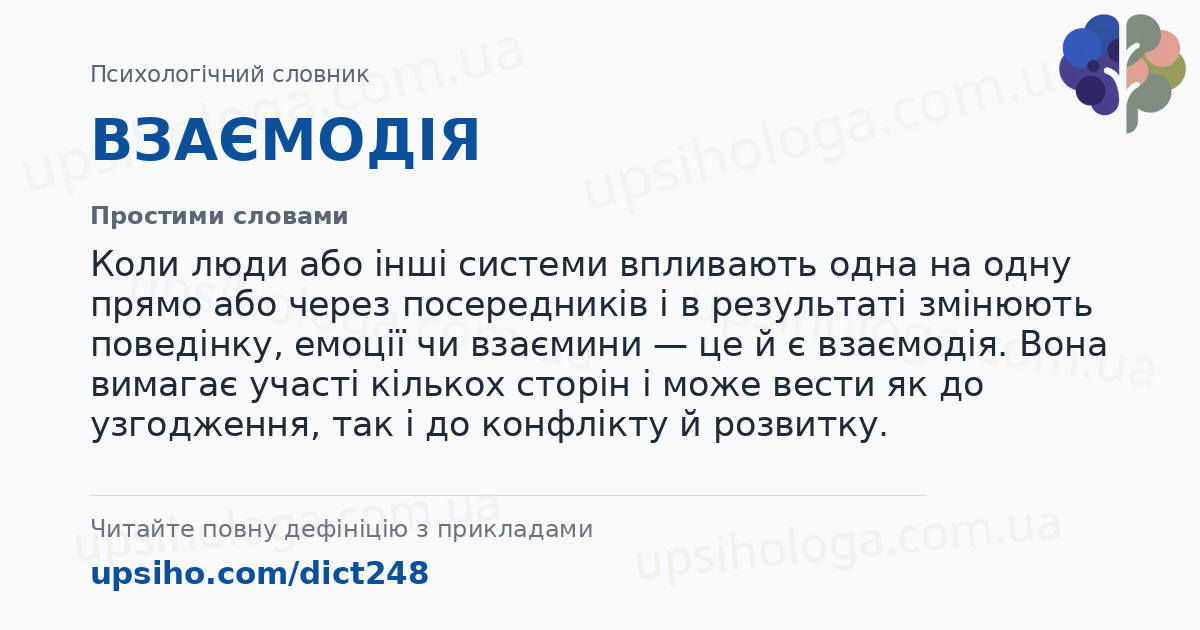 ВЗАЄМОДІЯ — Простими словами