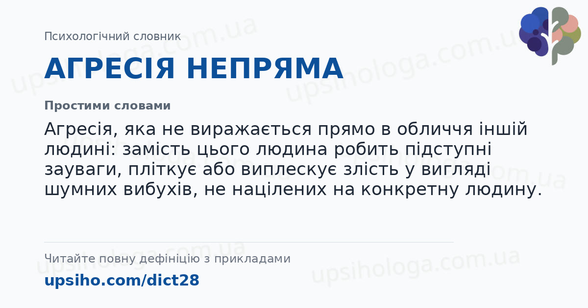 АГРЕСІЯ НЕПРЯМА — Простими словами