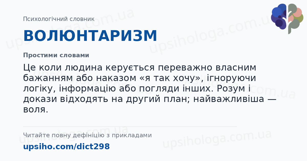 ВОЛЮНТАРИЗМ — Простими словами