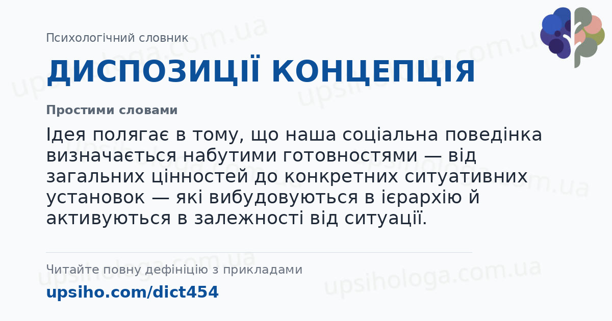 ДИСПОЗИЦІЇ КОНЦЕПЦІЯ — Простими словами
