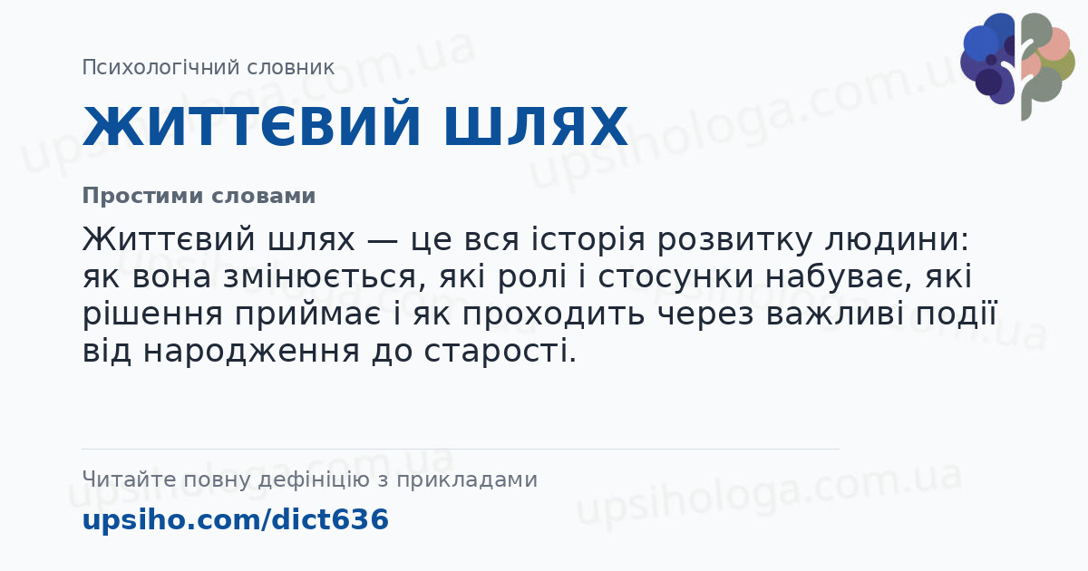 ЖИТТЄВИЙ ШЛЯХ — Простими словами