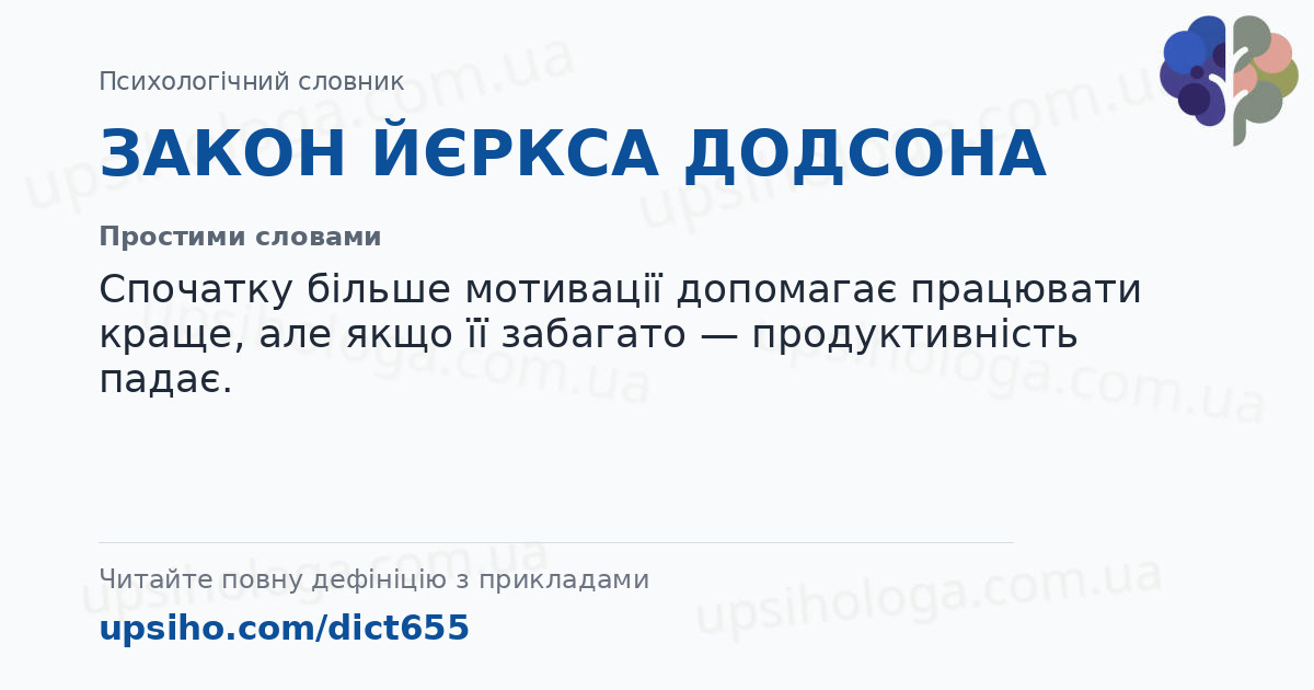 ЗАКОН  ЙЄРКСА ДОДСОНА — Простими словами