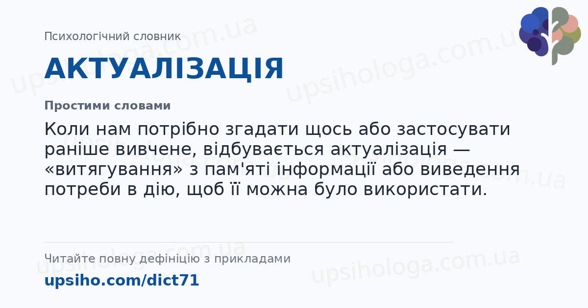 АКТУАЛІЗАЦІЯ — Простими словами