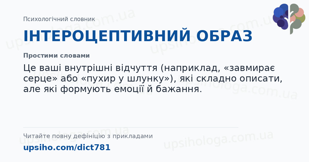 ІНТЕРОЦЕПТИВНИЙ ОБРАЗ — Простими словами