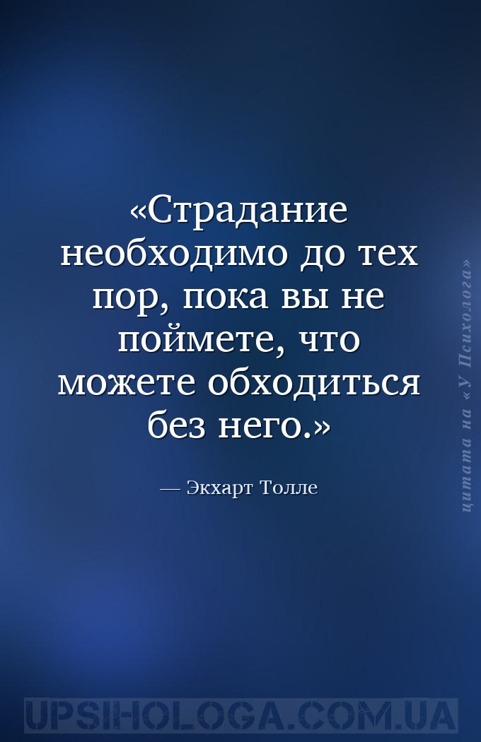 Страдание необходимо до тех пор, пока вы не поймете, что можете обходиться... — Экхарт Толле