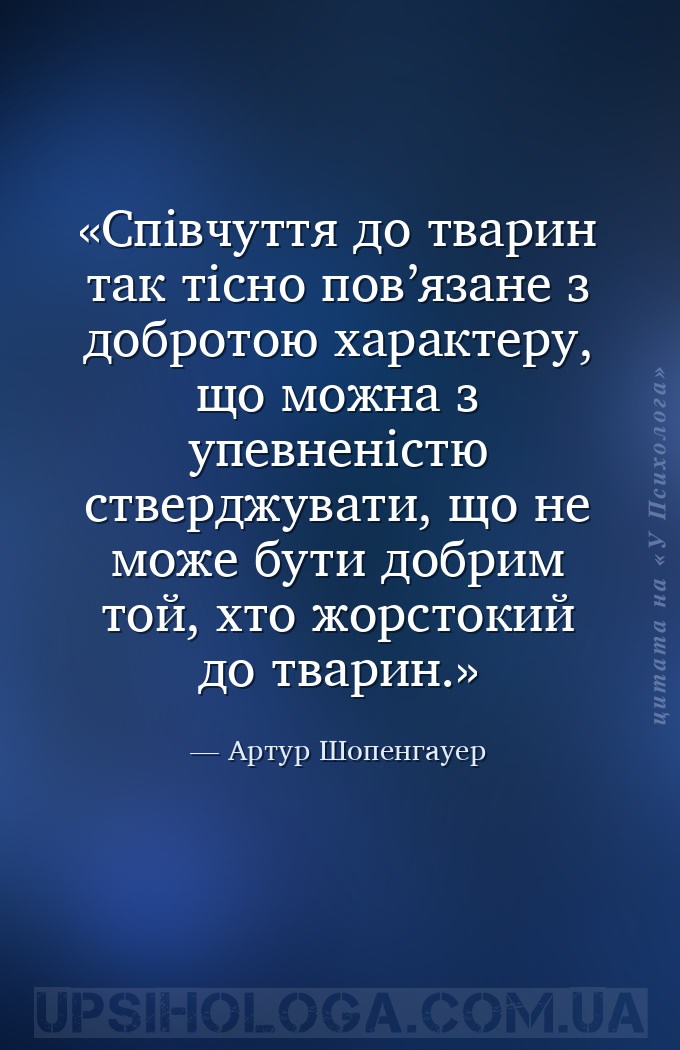 Співчуття до тварин так тісно пов’язане з добротою характеру, що можна з уп... — Артур Шопенгауер